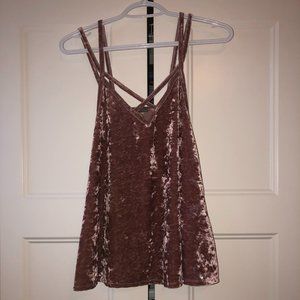 Pink Velvet Tank-Top